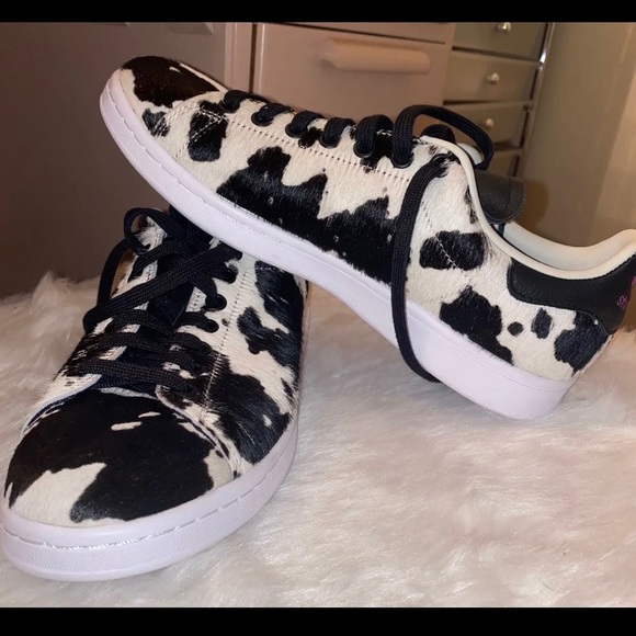 cow print adidas tennis shoes